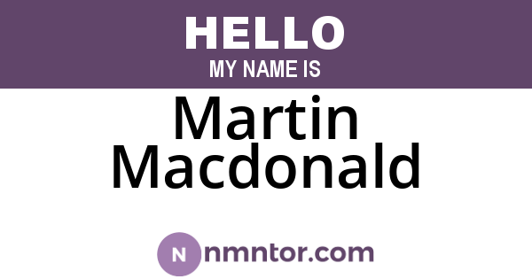 Martin Macdonald