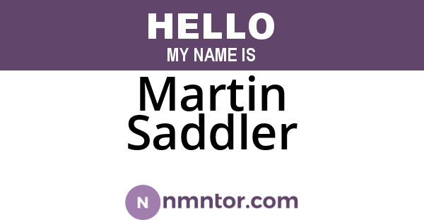 Martin Saddler