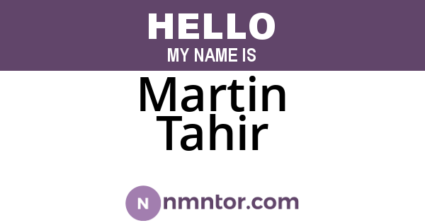 Martin Tahir