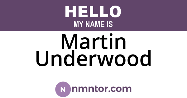 Martin Underwood