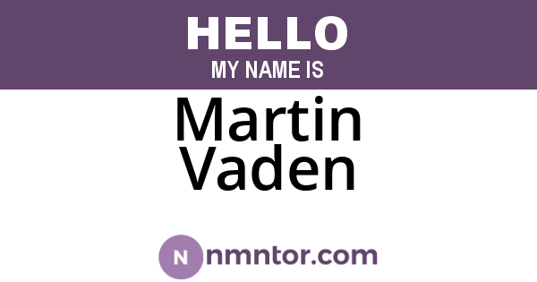 Martin Vaden