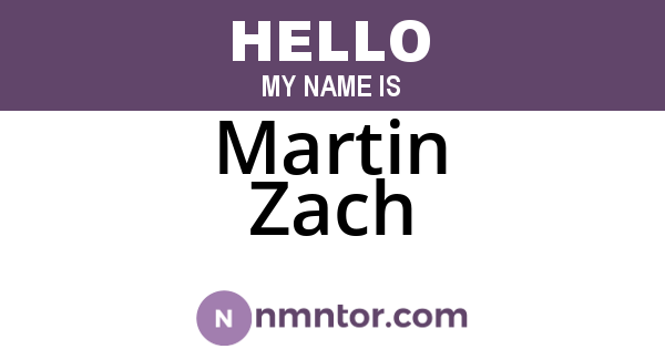 Martin Zach