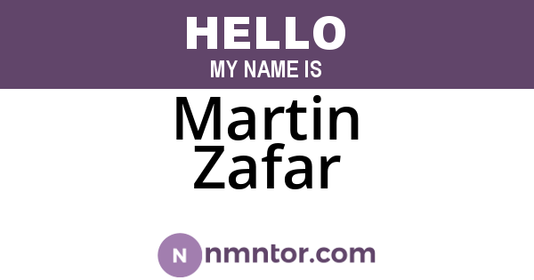 Martin Zafar