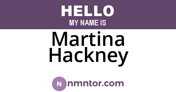 Martina Hackney