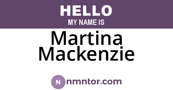 Martina Mackenzie
