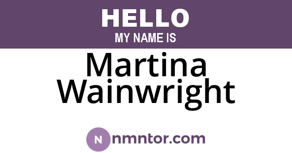 Martina Wainwright