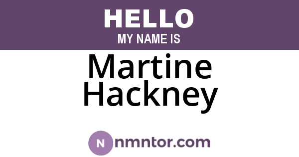 Martine Hackney