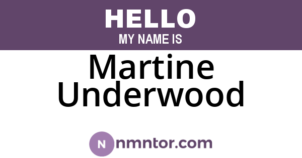 Martine Underwood