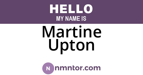 Martine Upton