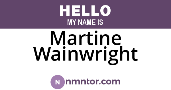 Martine Wainwright