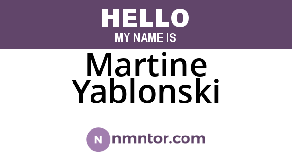 Martine Yablonski