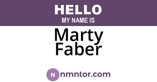 Marty Faber