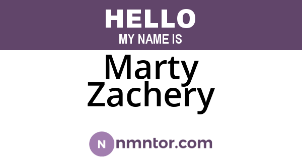 Marty Zachery