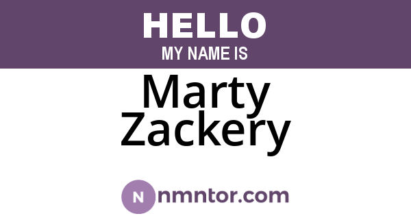 Marty Zackery