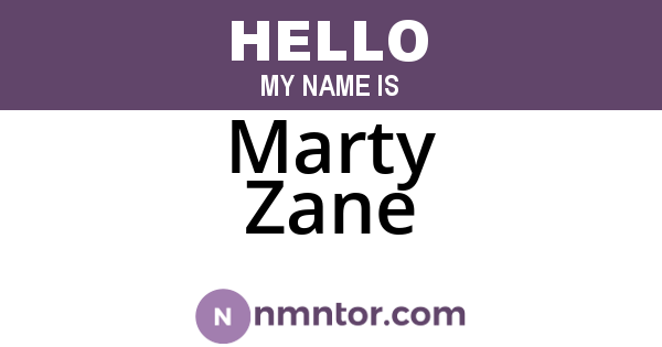 Marty Zane