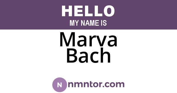 Marva Bach