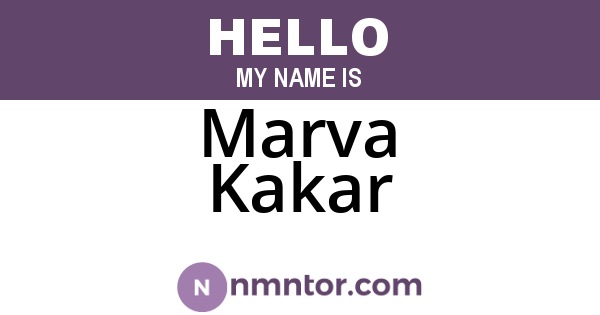 Marva Kakar