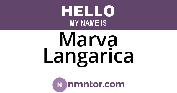 Marva Langarica