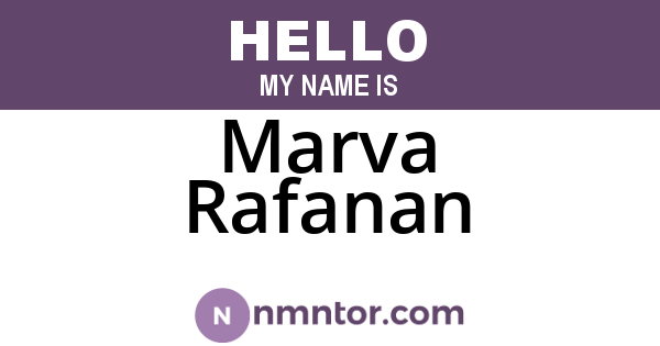 Marva Rafanan