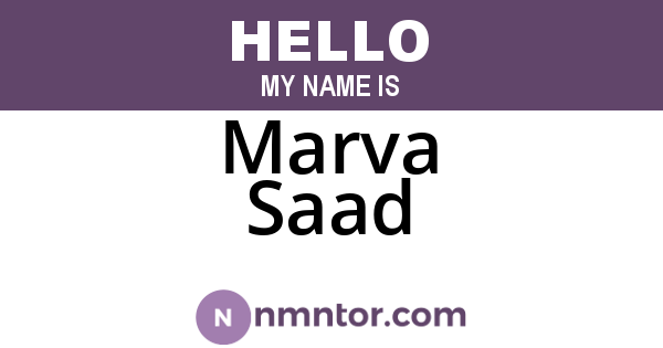 Marva Saad