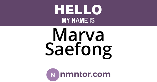 Marva Saefong