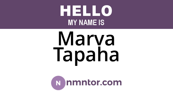 Marva Tapaha