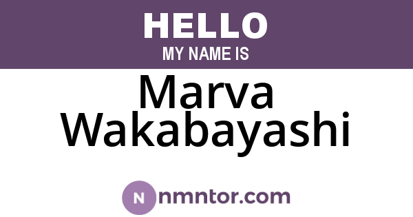 Marva Wakabayashi
