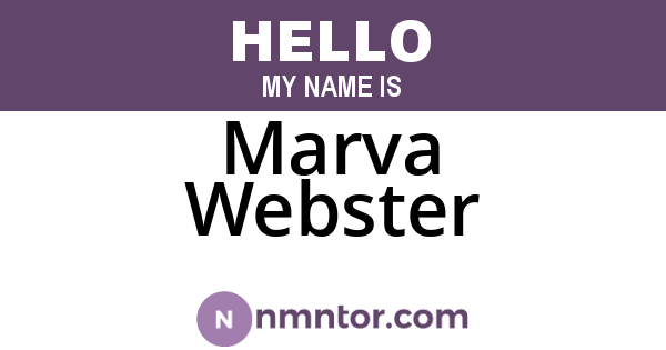 Marva Webster