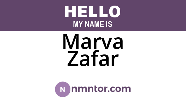 Marva Zafar