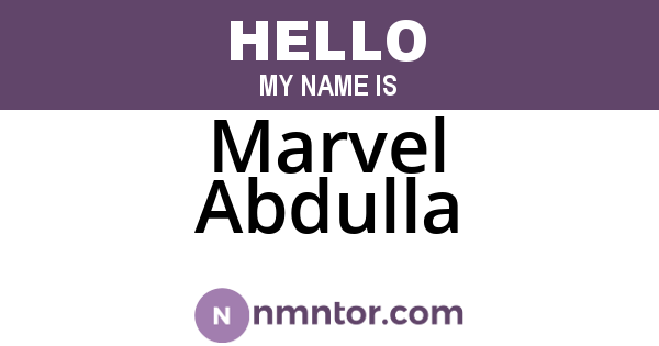 Marvel Abdulla