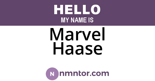 Marvel Haase