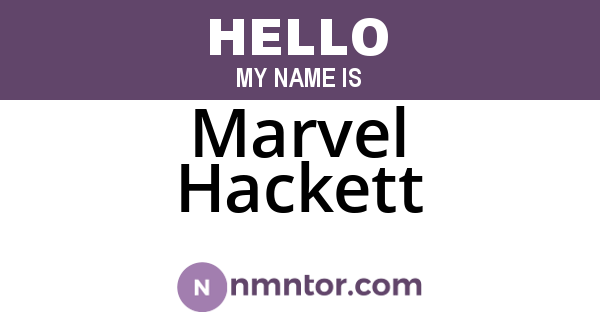 Marvel Hackett