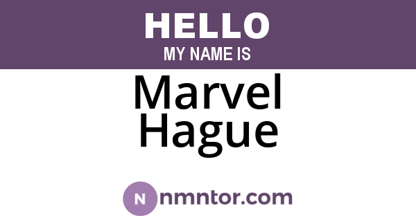 Marvel Hague