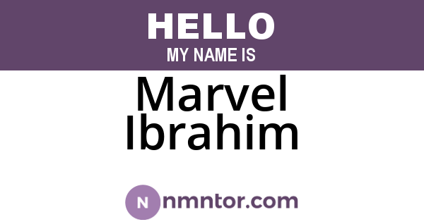 Marvel Ibrahim
