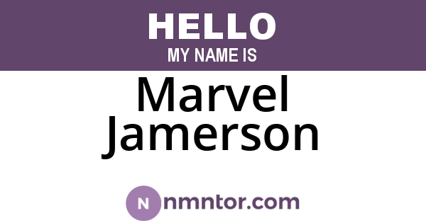 Marvel Jamerson