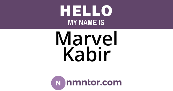 Marvel Kabir