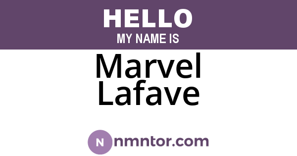 Marvel Lafave