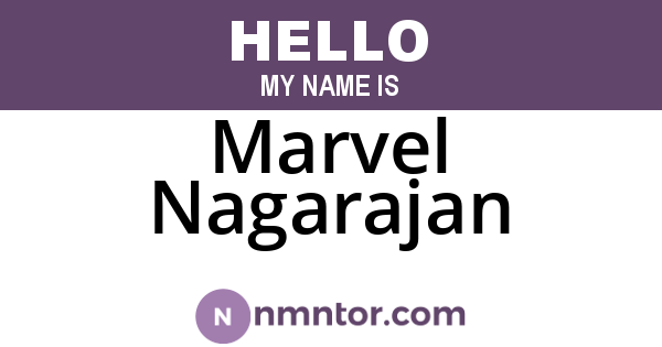 Marvel Nagarajan