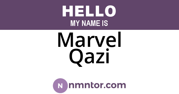 Marvel Qazi