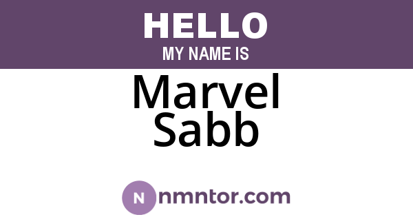 Marvel Sabb