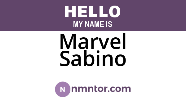 Marvel Sabino