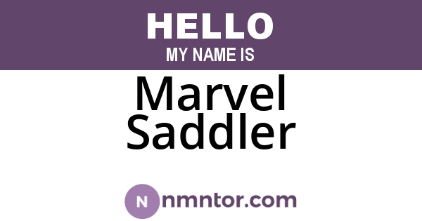 Marvel Saddler