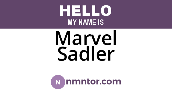 Marvel Sadler