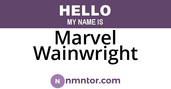 Marvel Wainwright