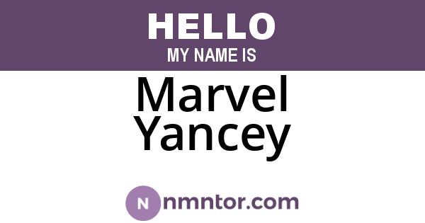 Marvel Yancey