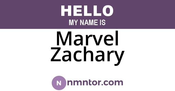 Marvel Zachary