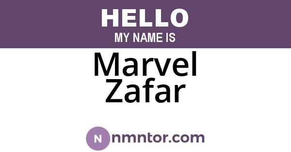 Marvel Zafar