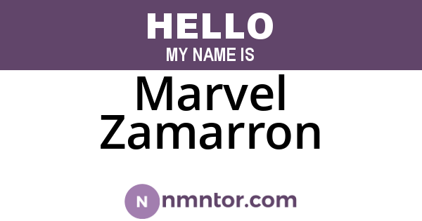 Marvel Zamarron