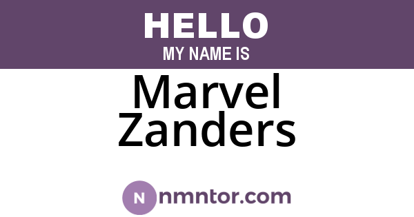 Marvel Zanders