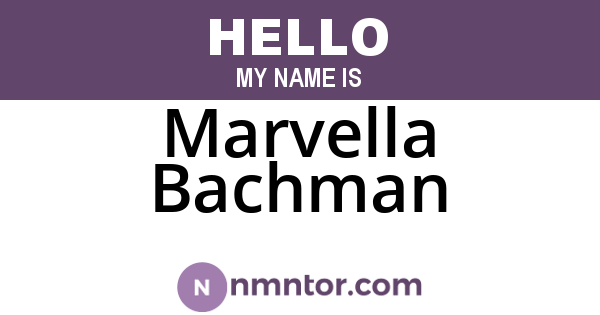 Marvella Bachman